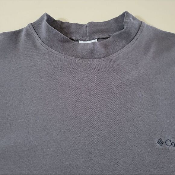 Columbia Men's Mockneck Gray Long Sleeve Pullover Shirt - Picture 8 of 12